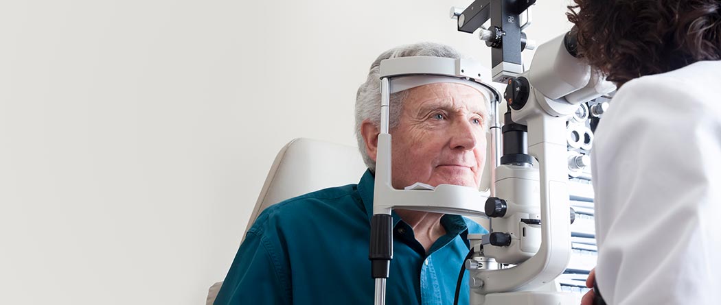 Man getting an eye exam.