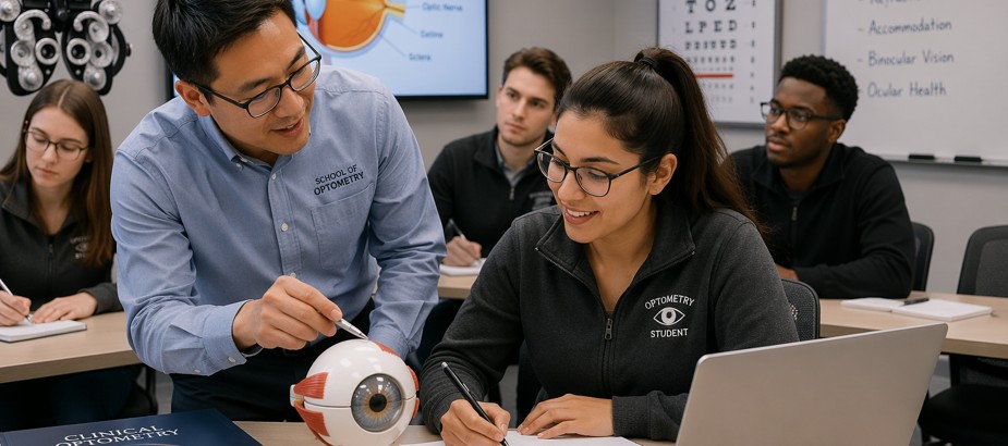 Students in optometry class